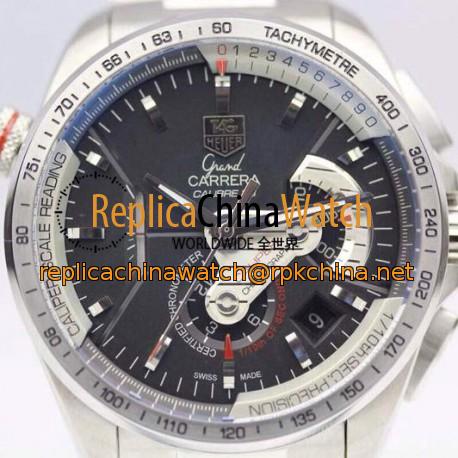 Replica Tag Heuer Grand Carrera Calibre 36 RS Stainless Steel Black Dial Swiss 7750 RUN 9@SEC