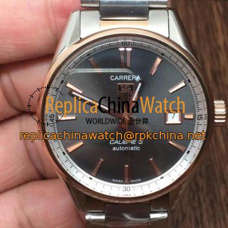 Replica Tag Heuer Carrera Calibre 5 Rose Gold & Stainless Steel Anthracite Dial Swiss Calibre 5