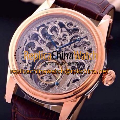 Replica Blancpain Tourbillon Rose Gold Skeleton Dial Swiss Tourbillon