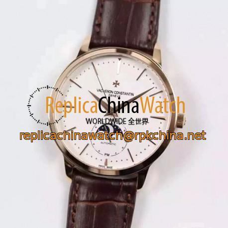 Replica Vacheron Constantin Patrimony 81180 Rose Gold White Dial Swiss 2450SC