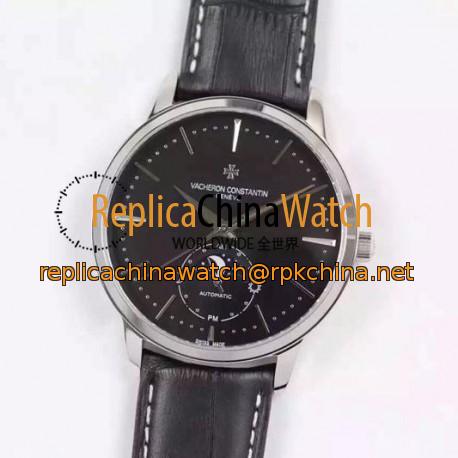 Replica Vacheron Constantin Patrimony 81180 Stainless Steel Black Dial Swiss 2450SC