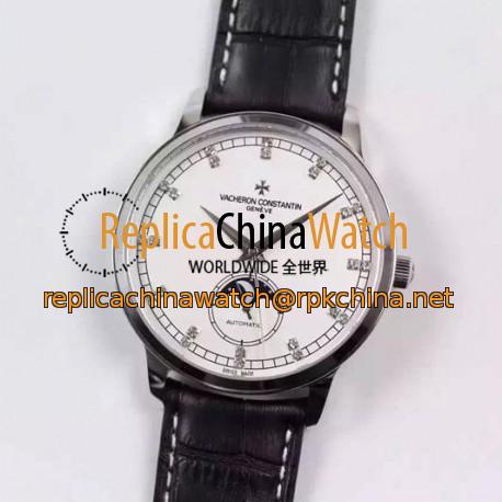 Replica Vacheron Constantin Patrimony 81180 Stainless Steel Diamonds & White Dial Swiss 2450SC