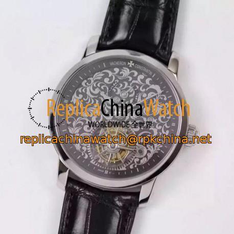 Replica Vacheron Constantin Patrimony Tourbillon Stainless Steel Black Dial Swiss Tourbillon