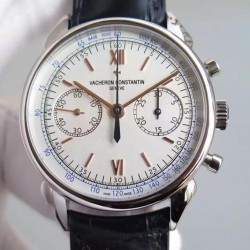 Replica Vacheron Constantin Patrimony Traditionnelle Stainless Steel White Dial Swiss Lemania