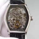 Replica Vacheron Constantin Malte Tourbillon Stainless Steel Skeleton & Black Dial Swiss Tourbillon