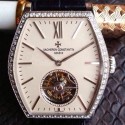 Replica Vacheron Constantin Malte Tourbillon Stainless Steel & Diamonds Cream Dial Swiss Tourbillon