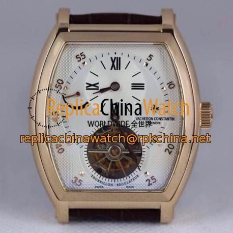 Replica Vacheron Constantin Malte Regulator Tourbillon Rose Gold White Dial Swiss Tourbillon