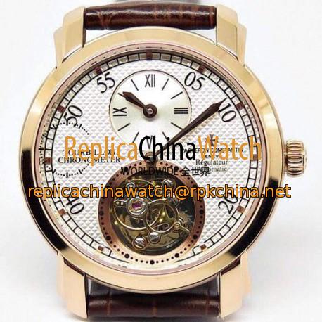 Replica Vacheron Constantin Patrimony Carrousel Tourbillon Rose Gold White Dial Swiss Carrousel Tourbillon