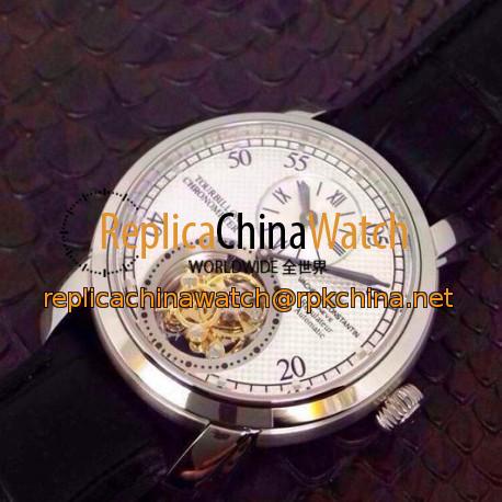 Replica Vacheron Constantin Patrimony Carrousel Tourbillon Stainless Steel White Dial Swiss Carrousel Tourbillon