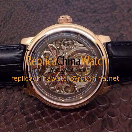 Replica Vacheron Constantin Patrimony Tourbillon Rose Gold Skeleton & Gray Dial Swiss Tourbillon