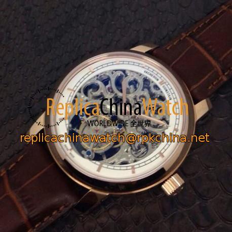 Replica Vacheron Constantin Patrimony Tourbillon Rose Gold Skeleton & White Dial Swiss Tourbillon