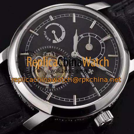 Replica Vacheron Constantin Patrimony Tourbillon Stainless Steel Black Dial Swiss Tourbillon