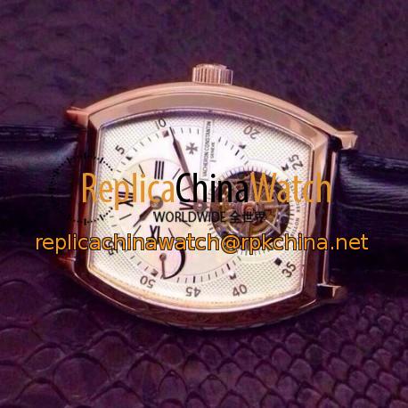 Replica Vacheron Constantin Malte Tourbillon Regulator Rose Gold White Dial Swiss Tourbillon