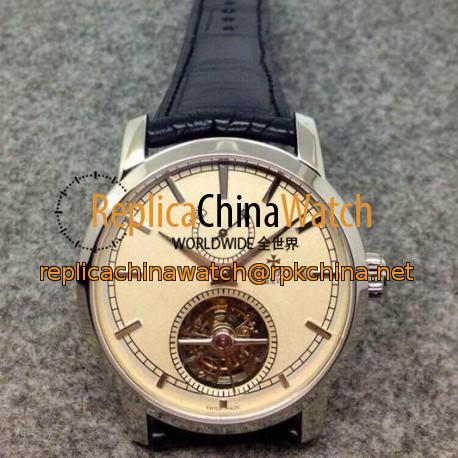 Replica Vacheron Constantin Patrimony Tourbillon Stainless Steel White Dial Swiss Tourbillon