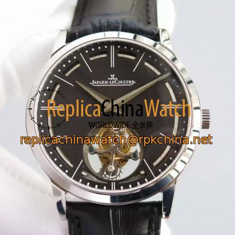 Replica Jaeger-LeCoultre Master Ultra Thin Tourbillon Stainless Steel Black Dial Swiss Tourbillon