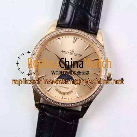 Replica Jaeger-LeCoultre Master Ultra Thin Moon Rose Gold Gold Dial Swiss JLC 925