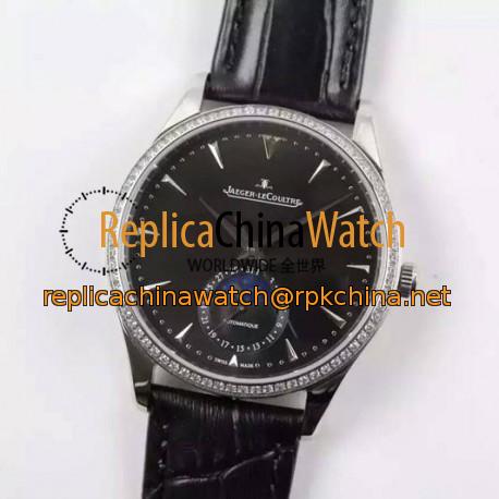 Replica Jaeger-LeCoultre Master Ultra Thin Moon Stainless Steel Black Dial Swiss JLC 925