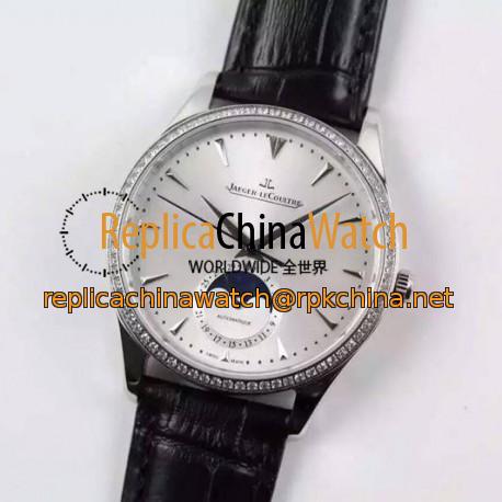 Replica Jaeger-LeCoultre Master Ultra Thin Moon Stainless Steel White Dial Swiss JLC 925