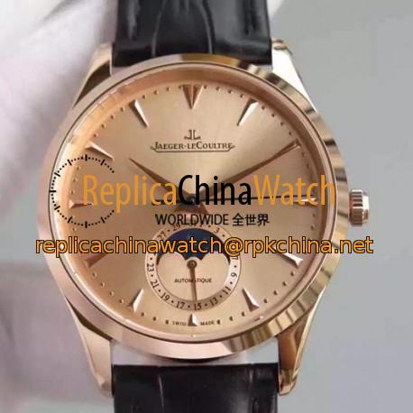 Replica Jaeger-LeCoultre Master Ultra Thin Moon Rose Gold Gold Dial Swiss JLC 925