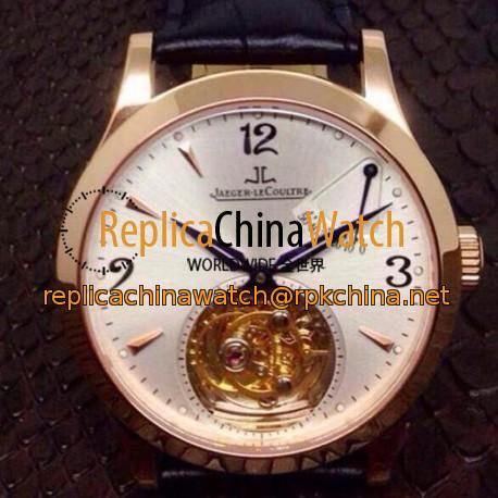 Replica Jaeger-LeCoultre Master Grande Tradition Tourbillon Rose Gold  White Dial Swiss Tourbillon