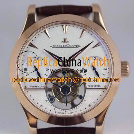 Replica Jaeger-LeCoultre Master Grande Tradition Tourbillon Rose Gold White Dial Swiss Tourbillon