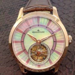 Replica Jaeger-LeCoultre Rendez Vous Tourbillon Rose Gold Pearl Dial Swiss Tourbillon