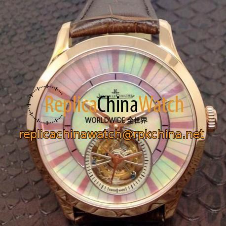 Replica Jaeger-LeCoultre Rendez Vous Tourbillon Rose Gold Pearl Dial Swiss Tourbillon