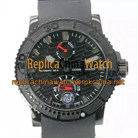 Replica Ulysse Nardin Maxi Marine Diver PVD Black Dial Swiss 2824