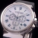 Replica Ulysse Nardin Marine Chronograph Stainless Steel Roman Numbers White Dial Swiss 7750