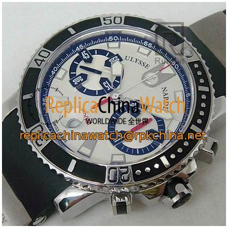 Replica Ulysse Nardin Maxi Marine Diver Chronograph Stainless Steel White Dial Swiss 7750