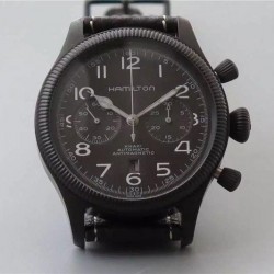 Replica Hamilton Khaki Pilot Pioneer PVD Black Dial Swiss 7750