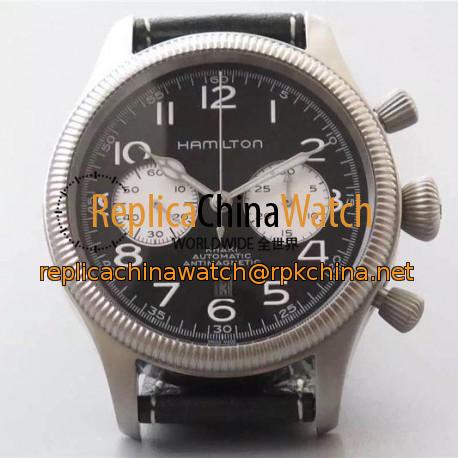 Replica Hamilton Khaki Pilot Pioneer Stainless Steel Black & White Dial Swiss 7750