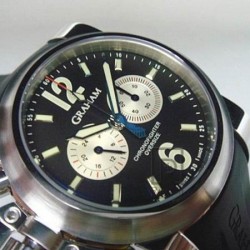 Replica Graham Chronofighter Oversize Stainless Steel Black & Silver Dial Swiss 7750