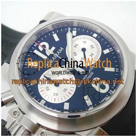 Replica Graham Chronofighter Oversize Stainless Steel Black & White Dial Swiss 7750