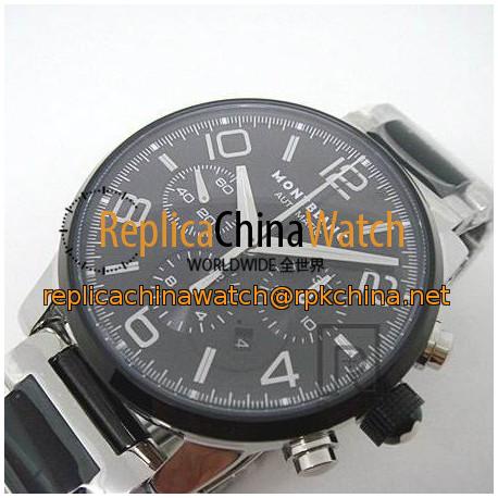 Replica Montblanc Timewalker Chronograph Stainless Steel Black Dial Swiss 7750