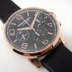 Replica Montblanc Timewalker Chronograph Rose Gold Rose Gold Markers Black Dial Swiss 7750