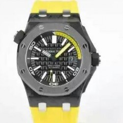 Replica Audemars Piguet Royal Oak Offshore Diver 15707 Forged Carbon Black Dial Swiss 3120