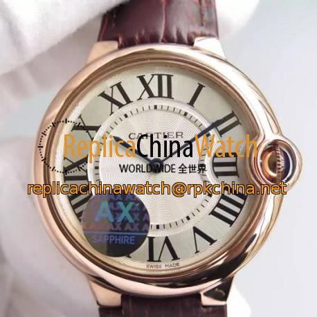 Replica Cartier Ballon Bleu Rose Gold White Dial Swiss 2836-2