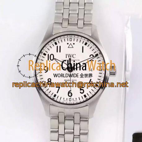 Replica IWC Pilot Mark XVIII IW327001 Stainless Steel White Dial Swiss 2892