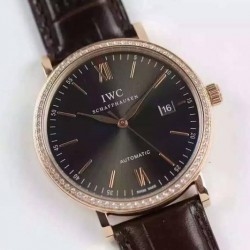 Replica IWC Portofino Automatic IW356516 Rose Gold & Diamonds Gray Dial Swiss 2892