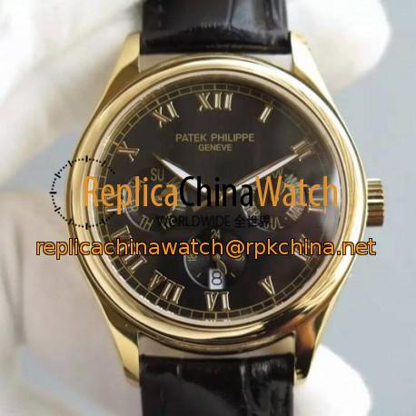 Replica Patek Philippe Annual Calendar 5035J Yellow Gold Black Dial Swiss PP 315SQA