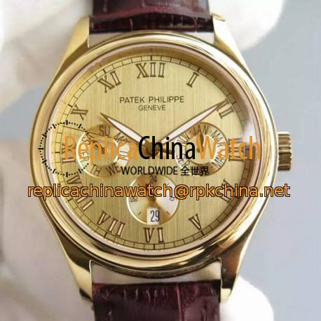 Replica Patek Philippe Annual Calendar 5035J Yellow Gold Gold Dial Swiss PP 315SQA