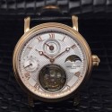 Replica Patek Philippe Tourbillon Moonphase 24H Power Reserve Rose Gold White Dial Swiss Tourbillon