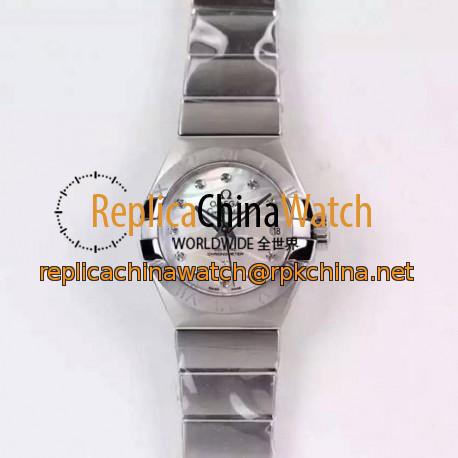 Replica Omega Constellation Double Eagle Lady 27MM Stainless Steel White Dial Swiss 8520