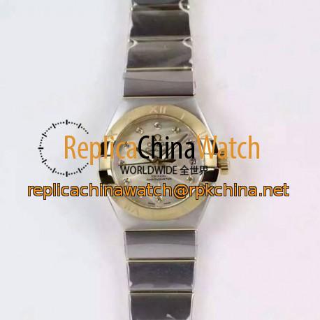 Replica Omega Constellation Double Eagle Lady 27MM Stainless Steel & Yellow Gold Gold Dial Swiss 8520