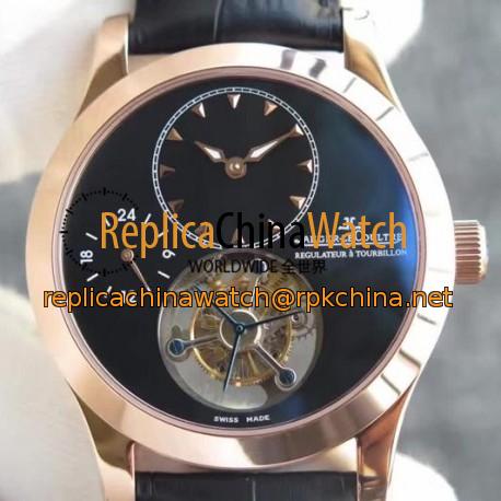 Replica Jaeger-LeCoultre Master Grande Tradition Tourbillon Rose Gold Black Dial Swiss Tourbillon