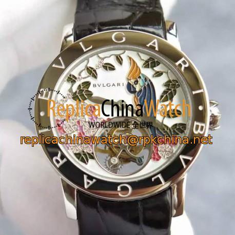 Replica Bvlgari Il Giardino Tropicale Stainless Steel Parrot Dial Swiss Tourbillon