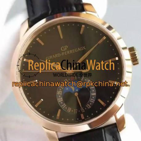 Replica Girard Perregaux 1966 Rose Gold Black Dial Swiss GP 033MO