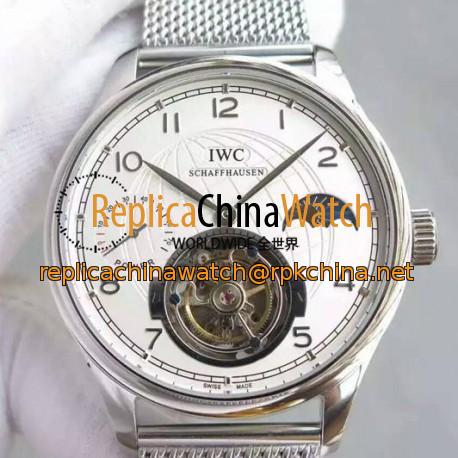 Replica IWC Portuguese Regulateur Tourbillon Stainless Steel White Dial Swiss Tourbillon