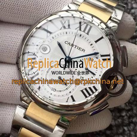 Replica Cartier Ballon Bleu Chronograph Stainless Steel White Dial Swiss 7750